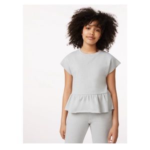 Free Assembly girls peplum hem gray sweatshirt size XXL (18)